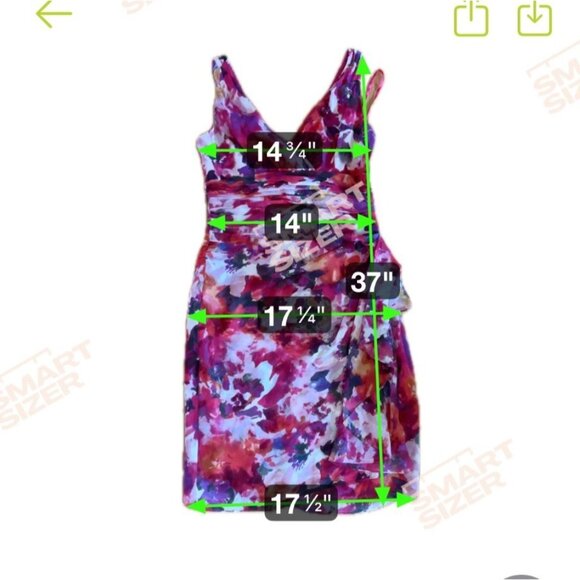 Lauren Ralph Lauren Floral 100% Silk Sleeveless V-Neck Ruched Dress Size 8 - Picture 8 of 8